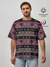 Мужская футболка оверсайз / Этнический полосатый орнамент