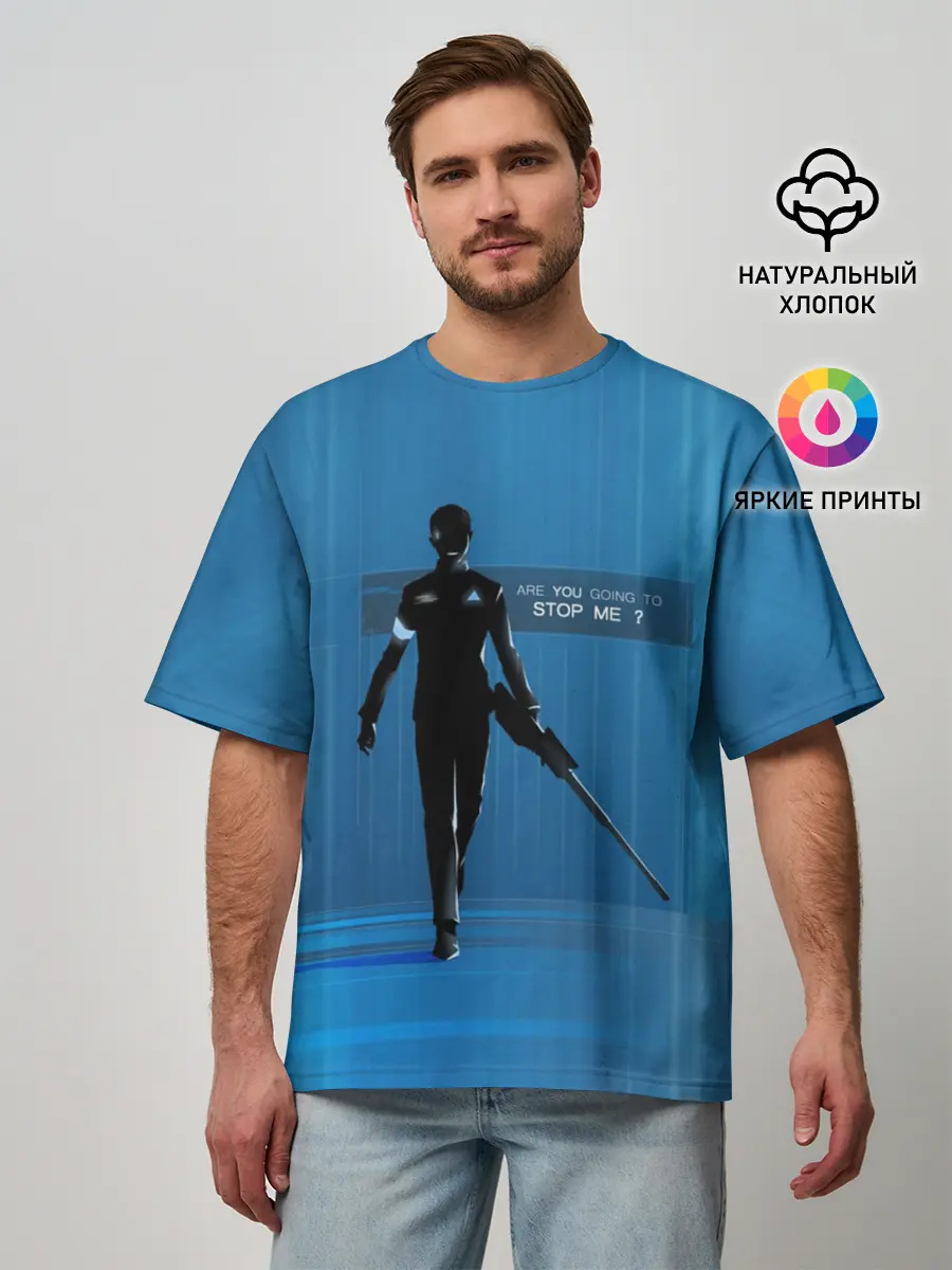 Мужская футболка оверсайз / Detroit: Become Human