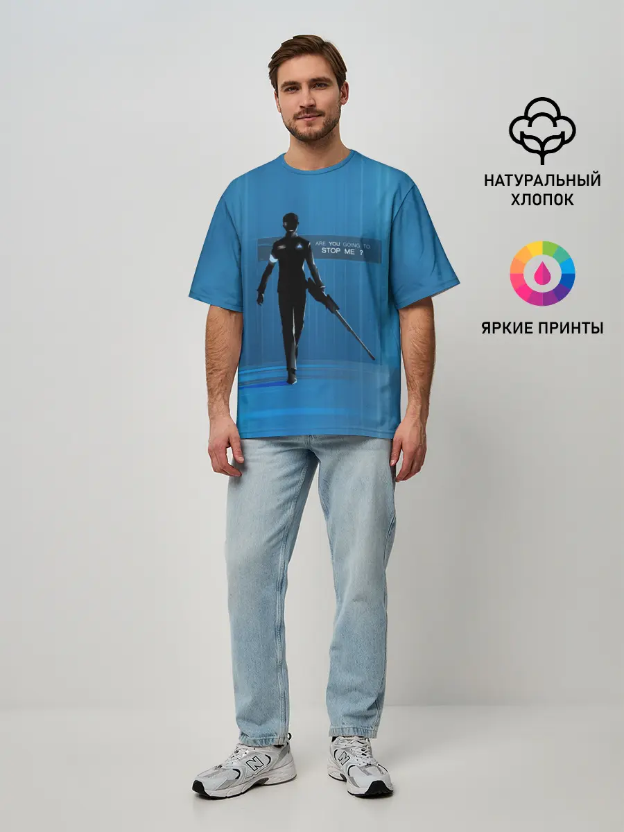 Мужская футболка оверсайз / Detroit: Become Human