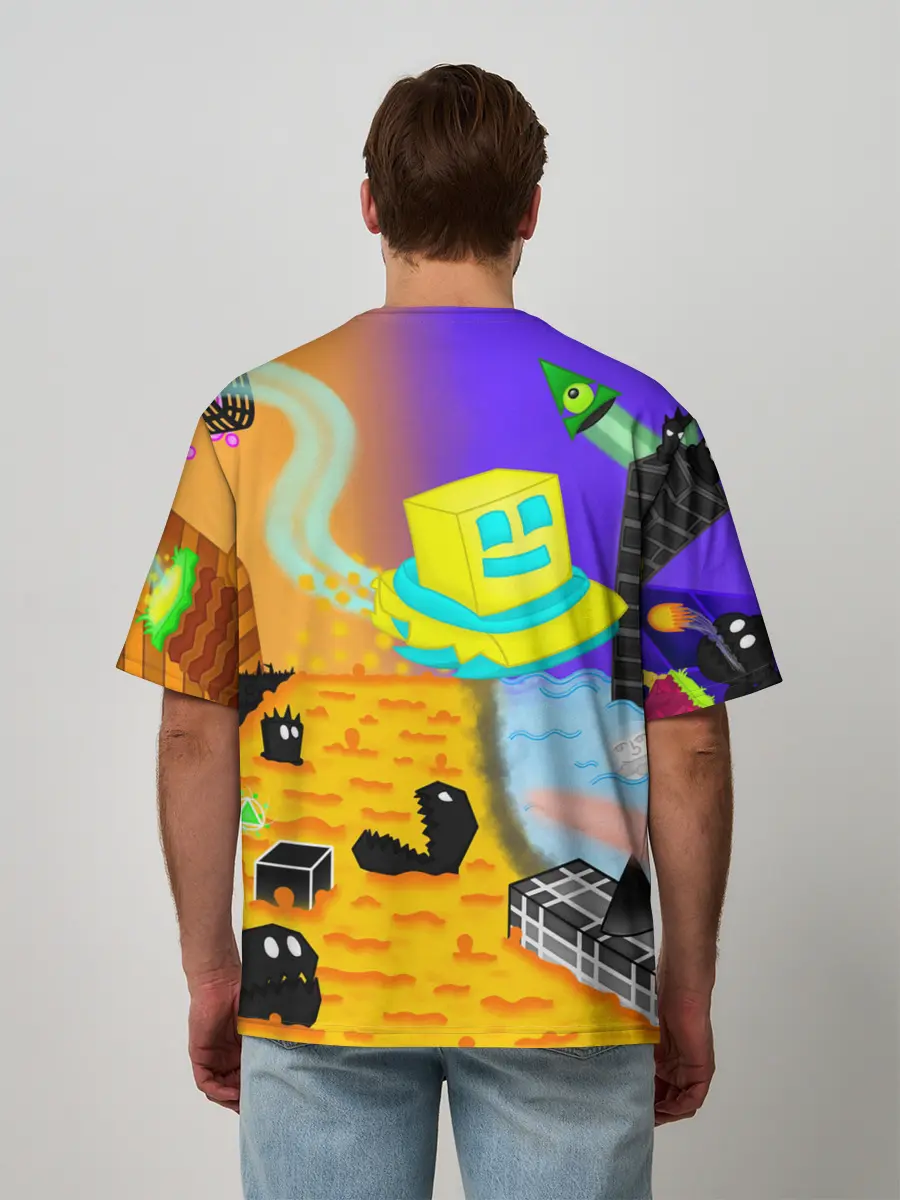 Мужская футболка оверсайз / Geometry Dash | RobTop