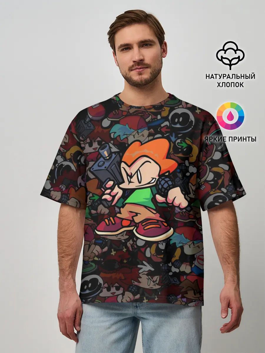 Мужская футболка оверсайз / Friday Night Funkin Пико