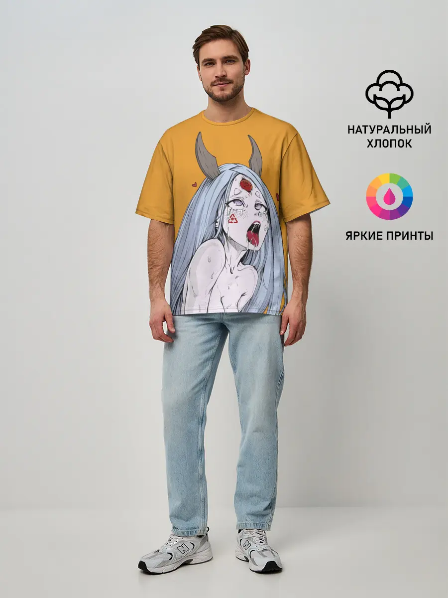 Мужская футболка оверсайз / Ahegao Kaguya