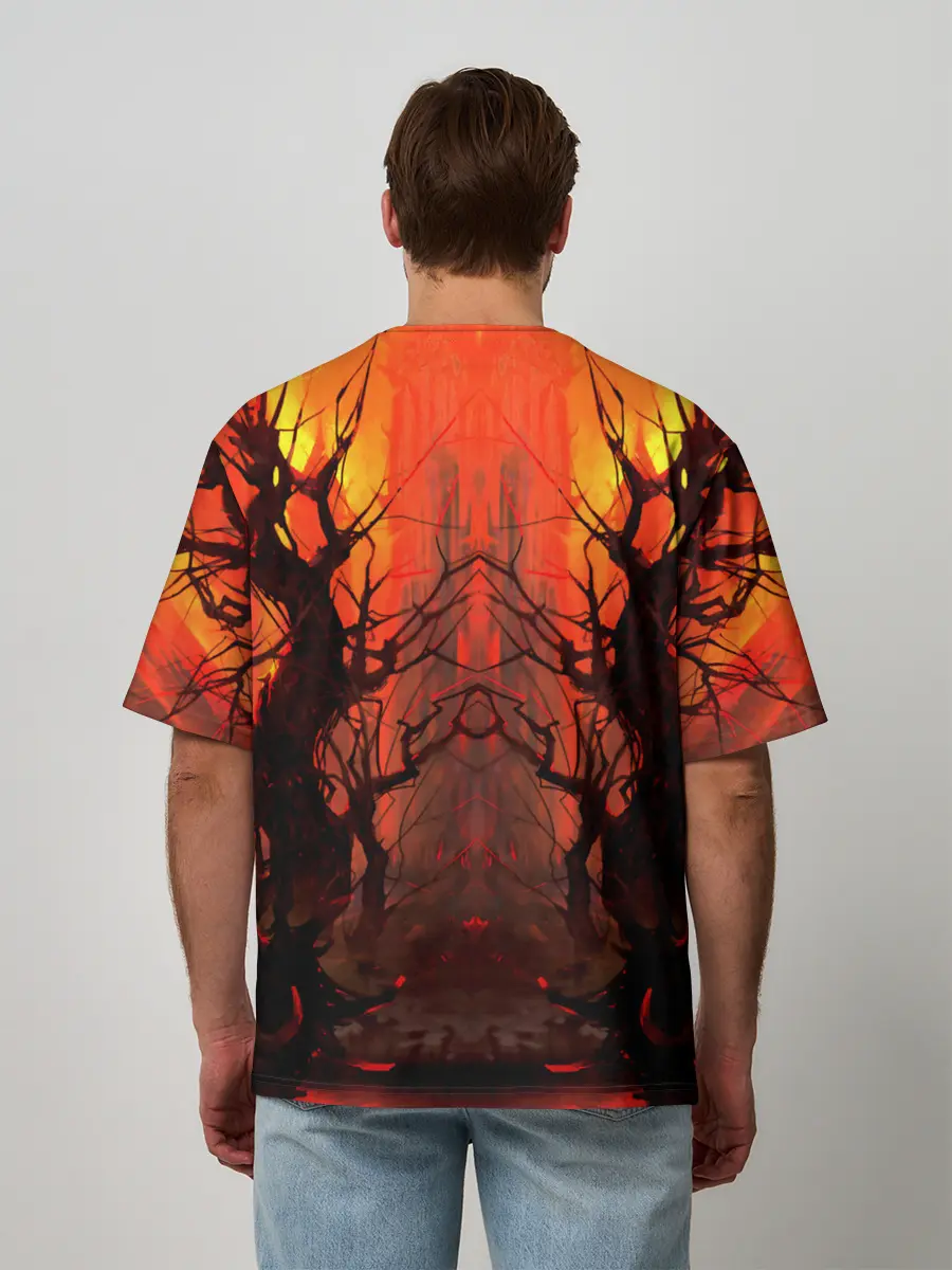 Мужская футболка оверсайз / Колдунья со смычком