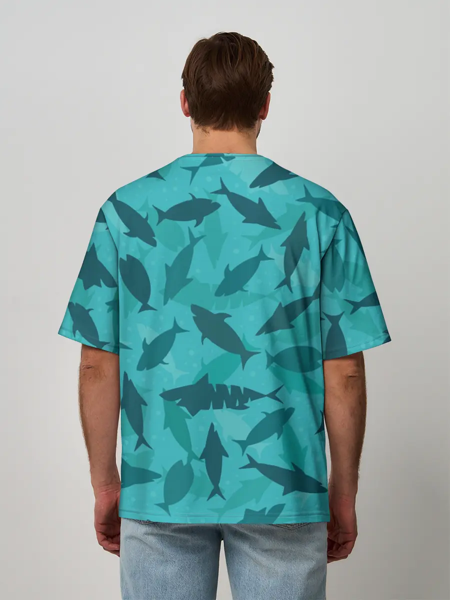 Мужская футболка оверсайз / Морские жители