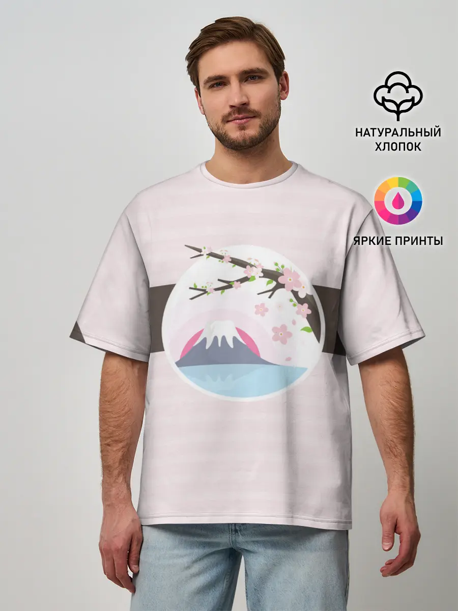 Мужская футболка оверсайз / Сакура | Sakura