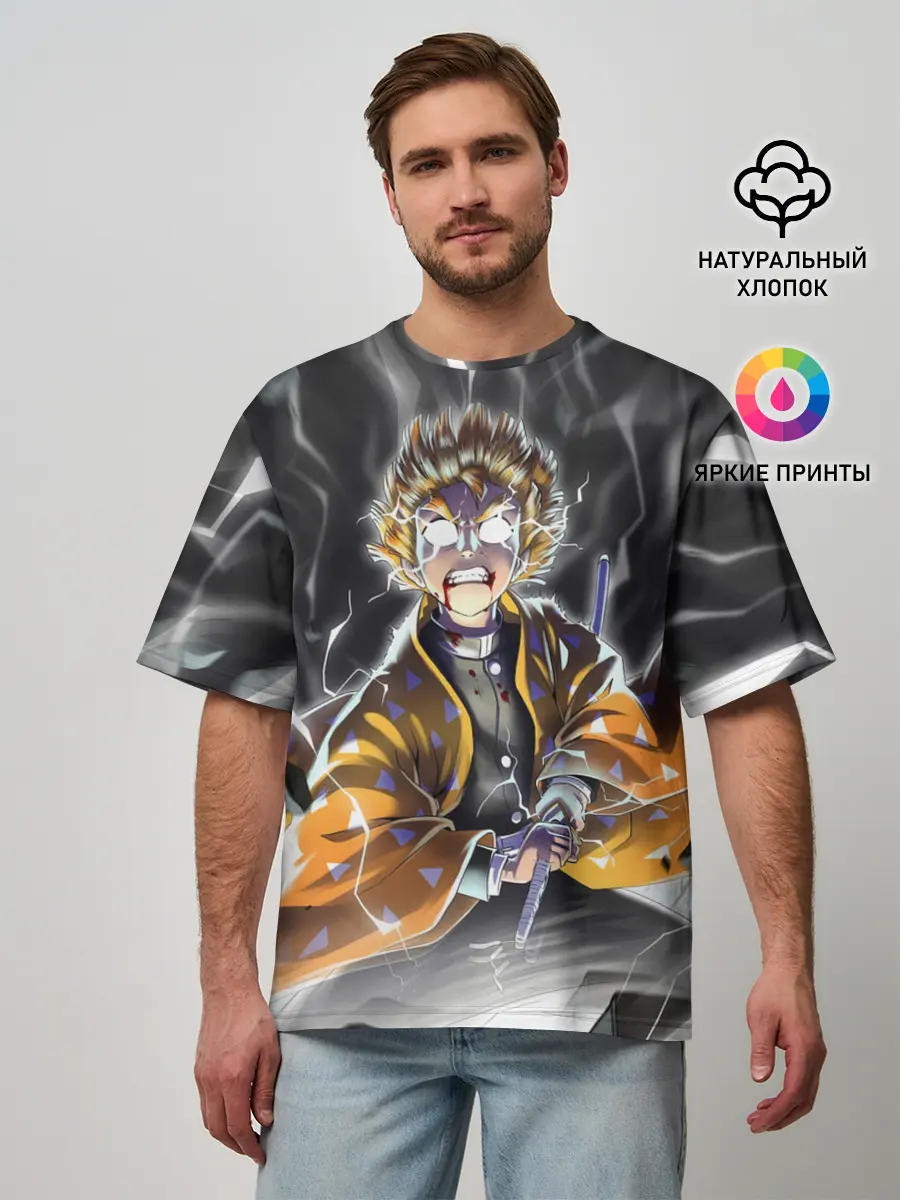 Мужская футболка оверсайз / ЗЕНИЦУ | ZENITSU | KNY