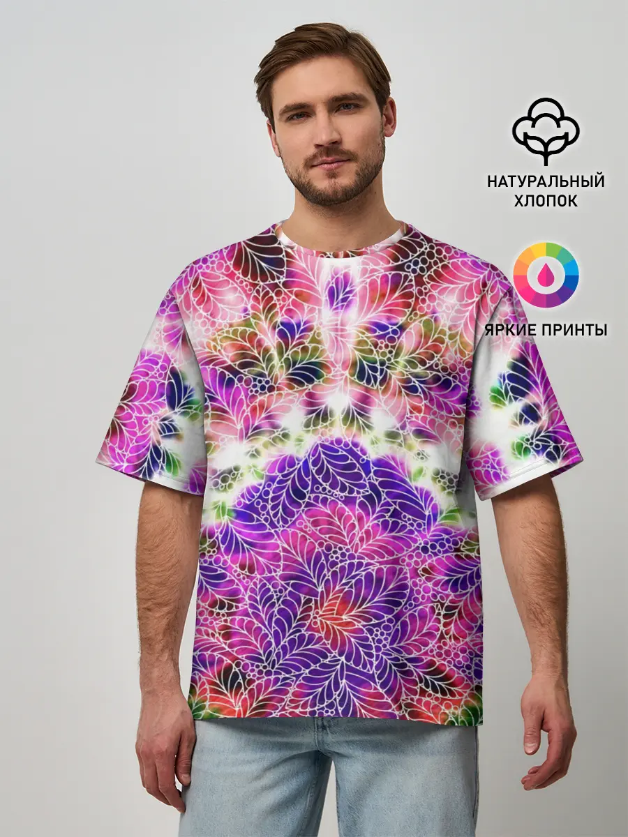 Мужская футболка оверсайз / Тай-дай