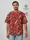 Мужская футболка оверсайз / The Flash Logo Pattern