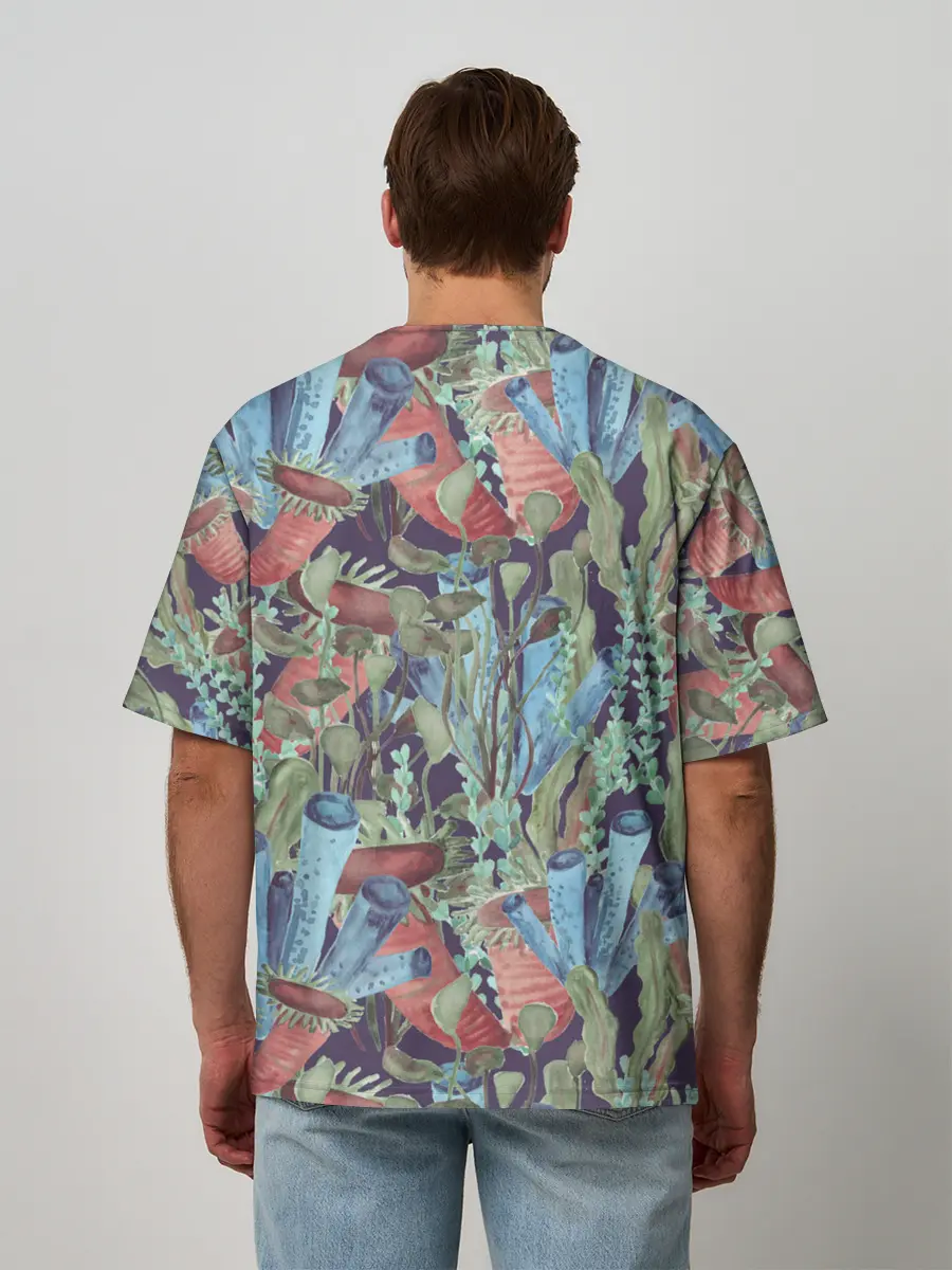 Мужская футболка оверсайз / Водоросли на морском дне