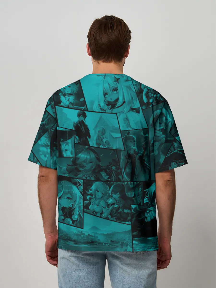 Мужская футболка оверсайз / Чжун Ли , Genshin Impact