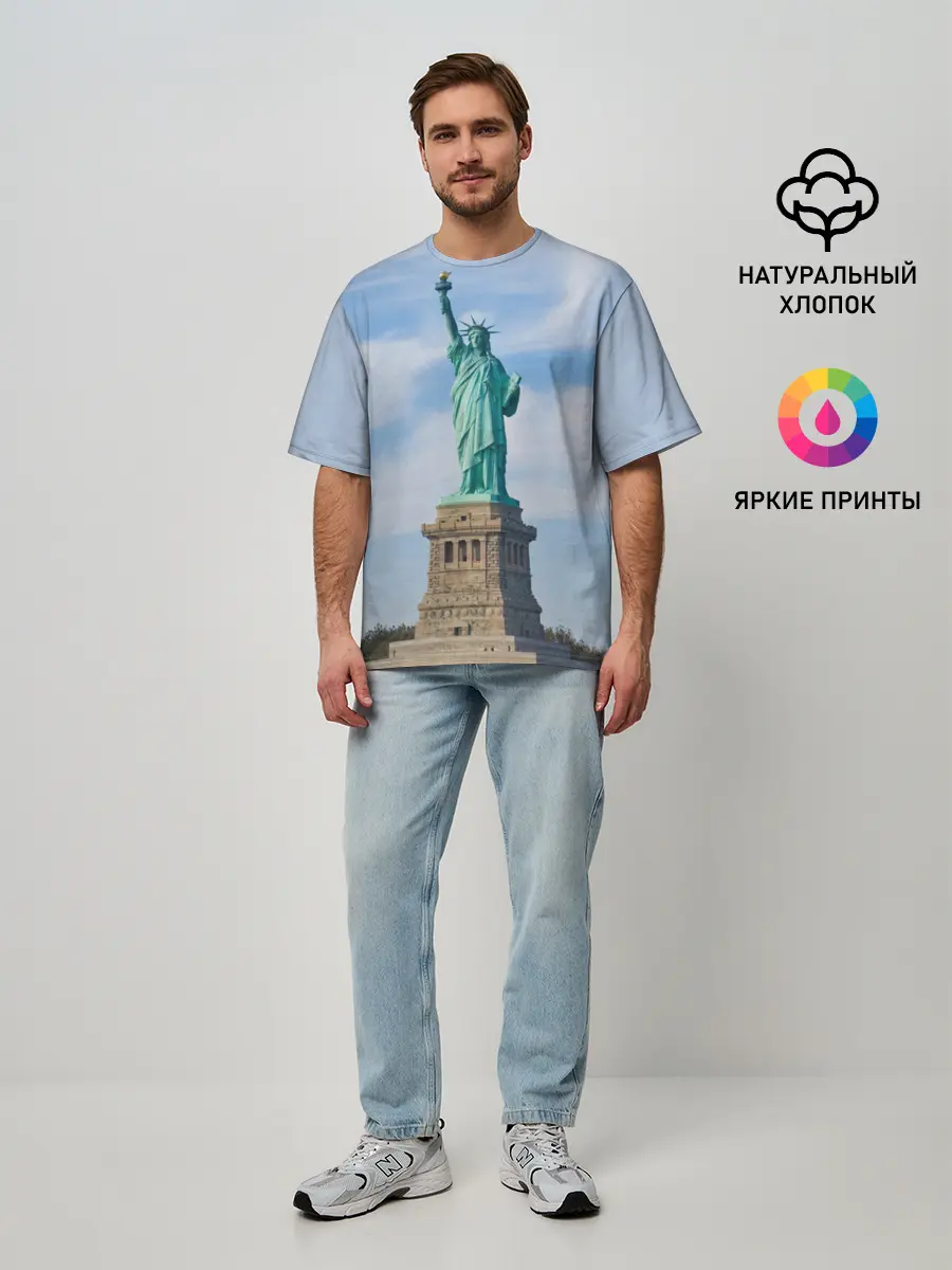 Мужская футболка оверсайз / Статуя свободы