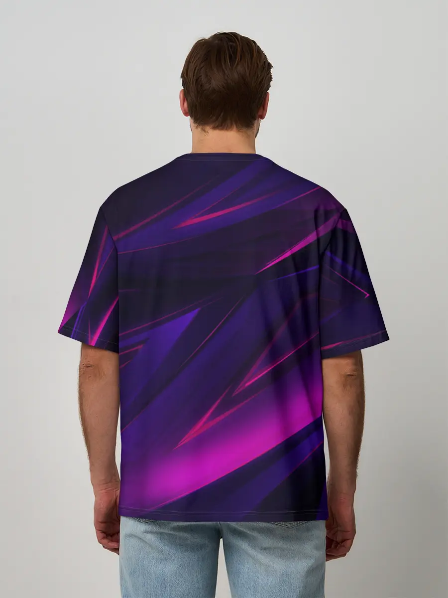 Мужская футболка оверсайз / GEOMETRY STRIPES NEON