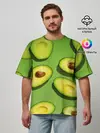 Мужская футболка оверсайз / АВАКАДО ПАТТЕРН.