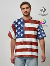 Мужская футболка оверсайз / США ФЛАГ