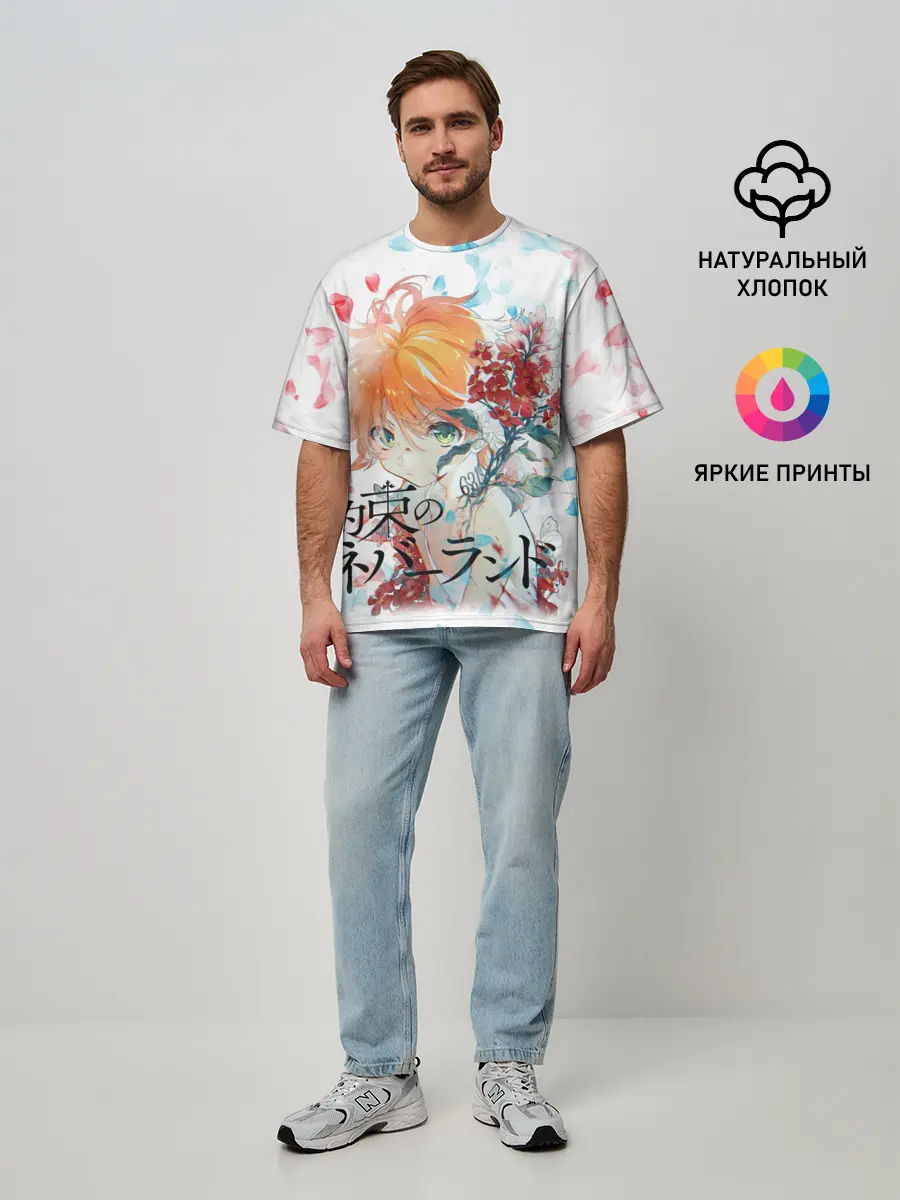 Мужская футболка оверсайз / обещанный неверленд