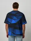 Мужская футболка оверсайз / Blue abstraction collection