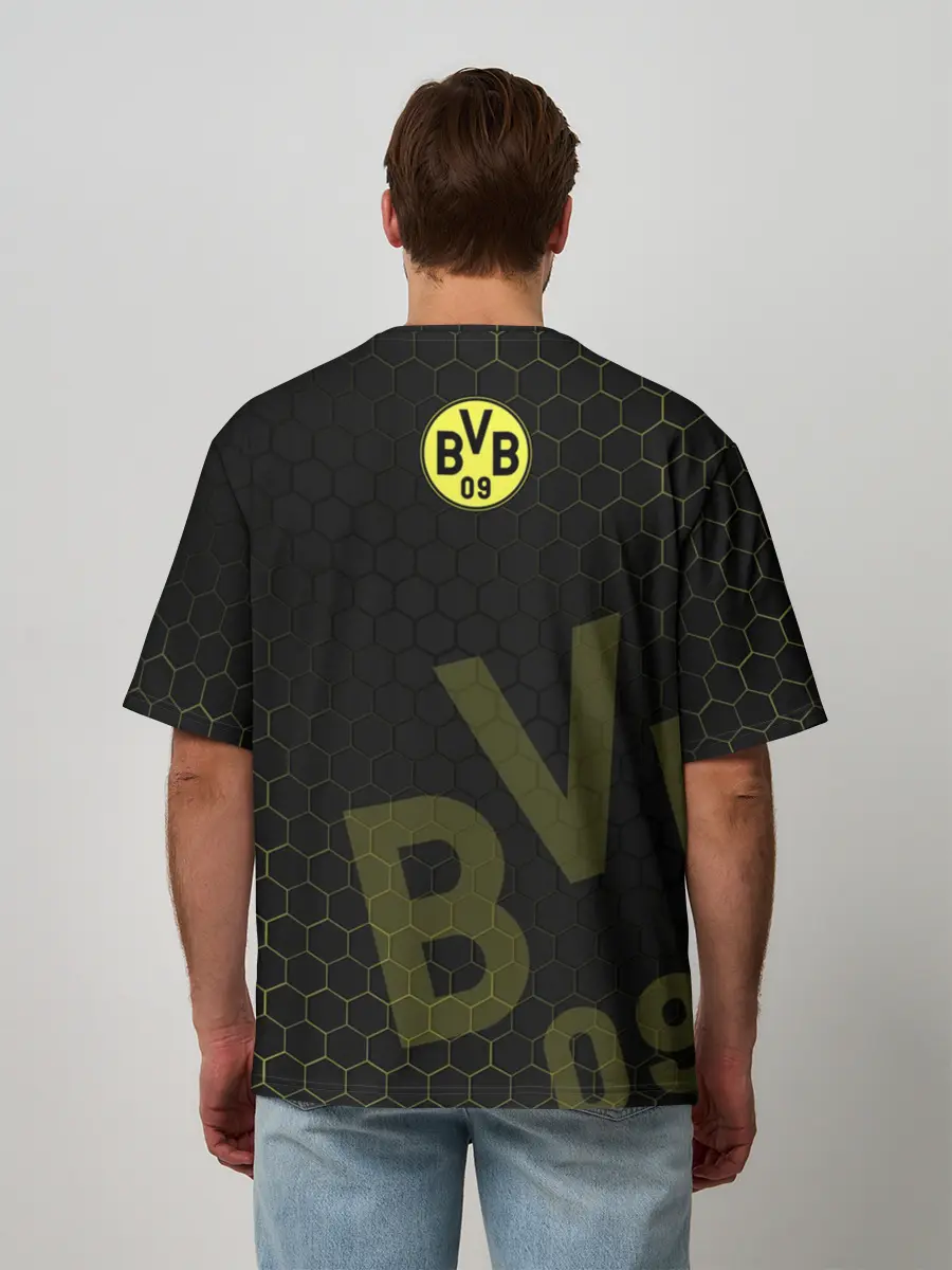 Мужская футболка оверсайз / Боруссия Дортмунд