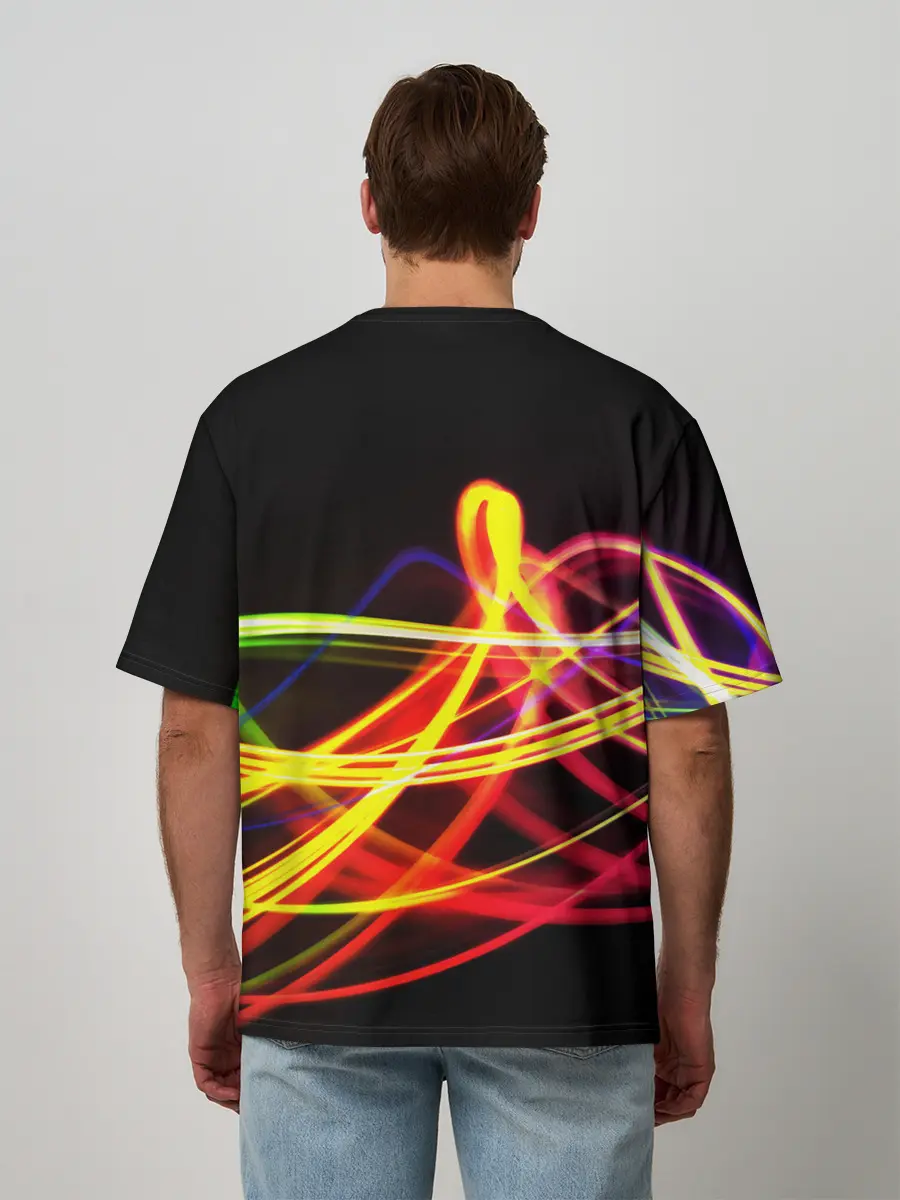 Мужская футболка оверсайз / АБСТРАКТНЫЕ ЛУЧИ
