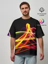 Мужская футболка оверсайз / АБСТРАКТНЫЕ ЛУЧИ