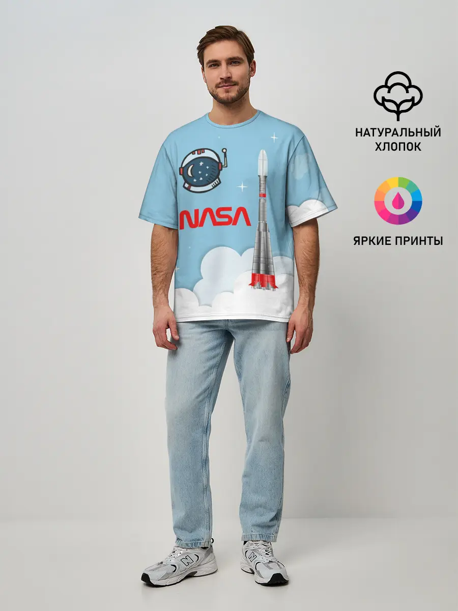 Мужская футболка оверсайз / Mission NASA