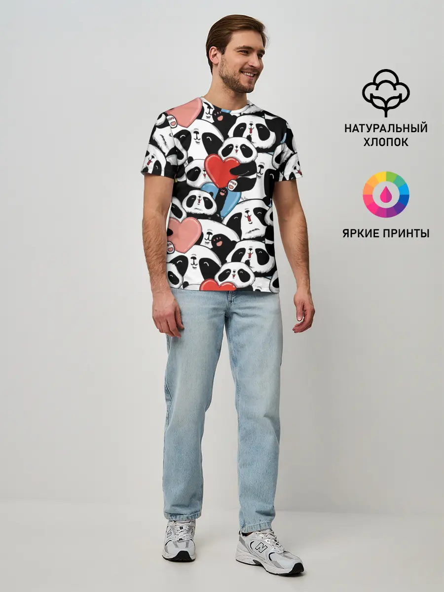 Мужская базовая футболка / Пандяшки