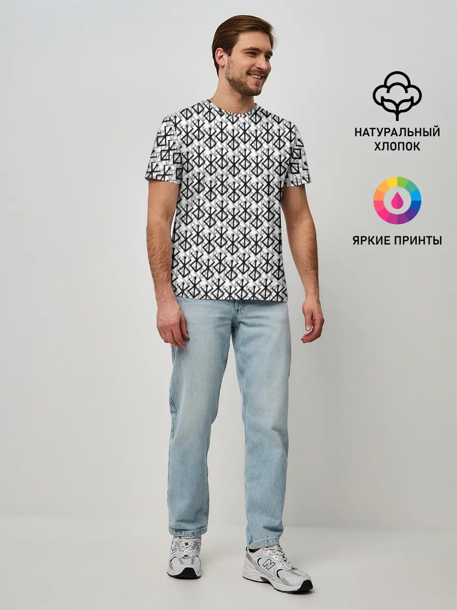 Мужская базовая футболка / Берсерк много логотипов