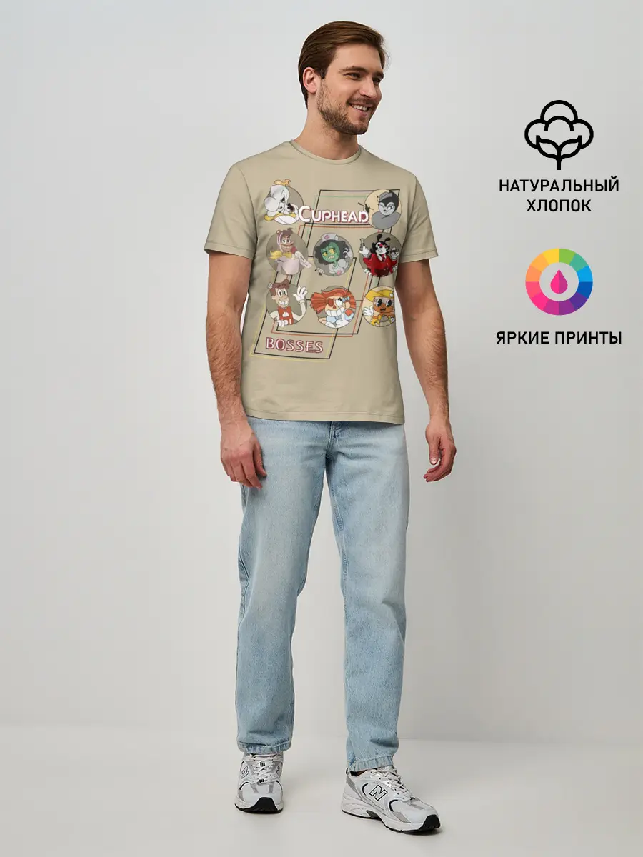 Мужская базовая футболка / Боссы caphead