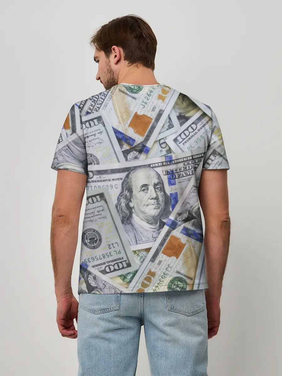 Мужская базовая футболка / Доллары