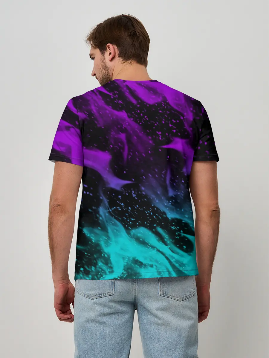 Мужская базовая футболка / НЕОНОВЫЙ ОГОНЬ