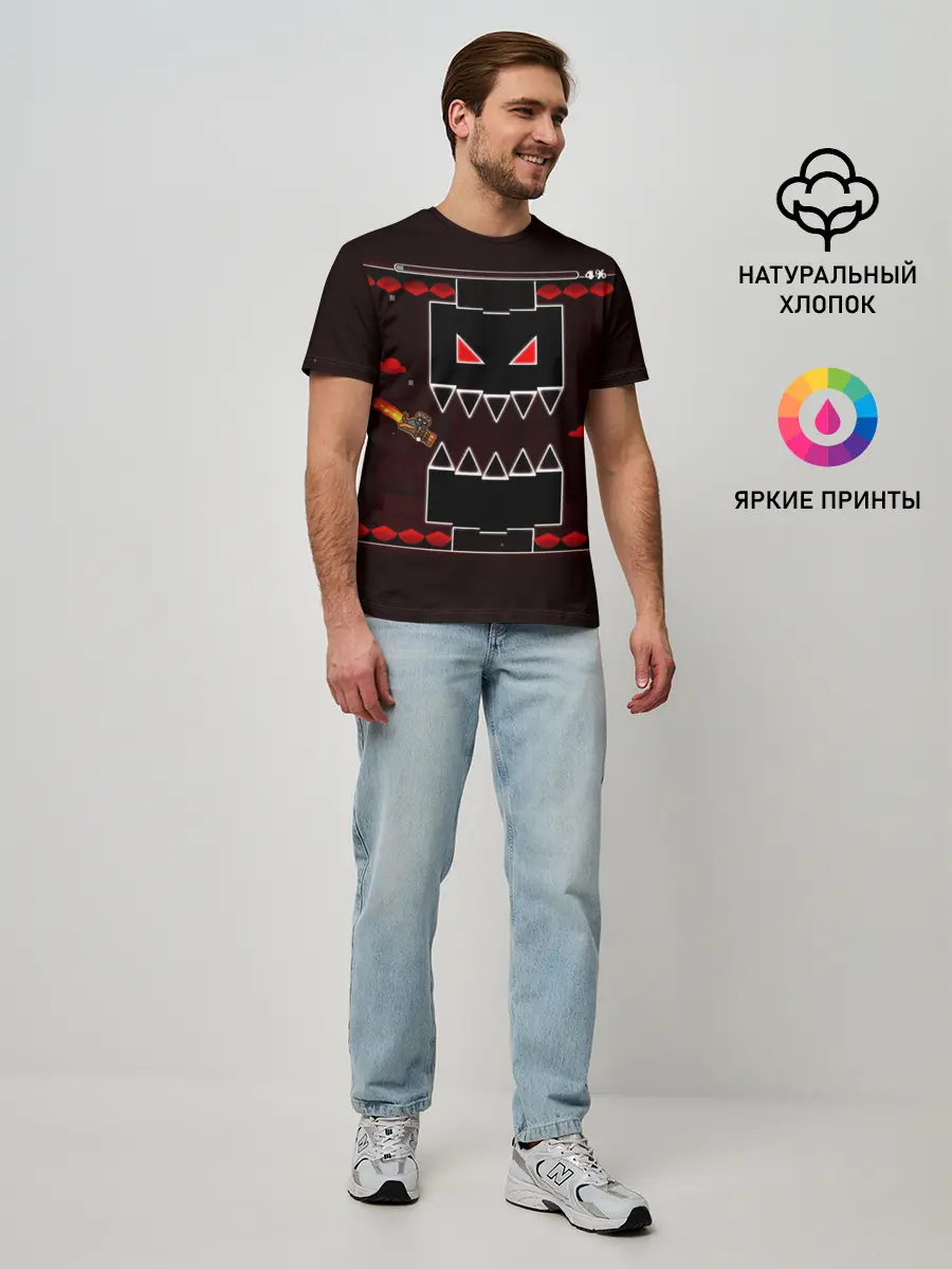 Мужская базовая футболка / Geometry Dash game
