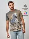 Мужская базовая футболка / Белый конь