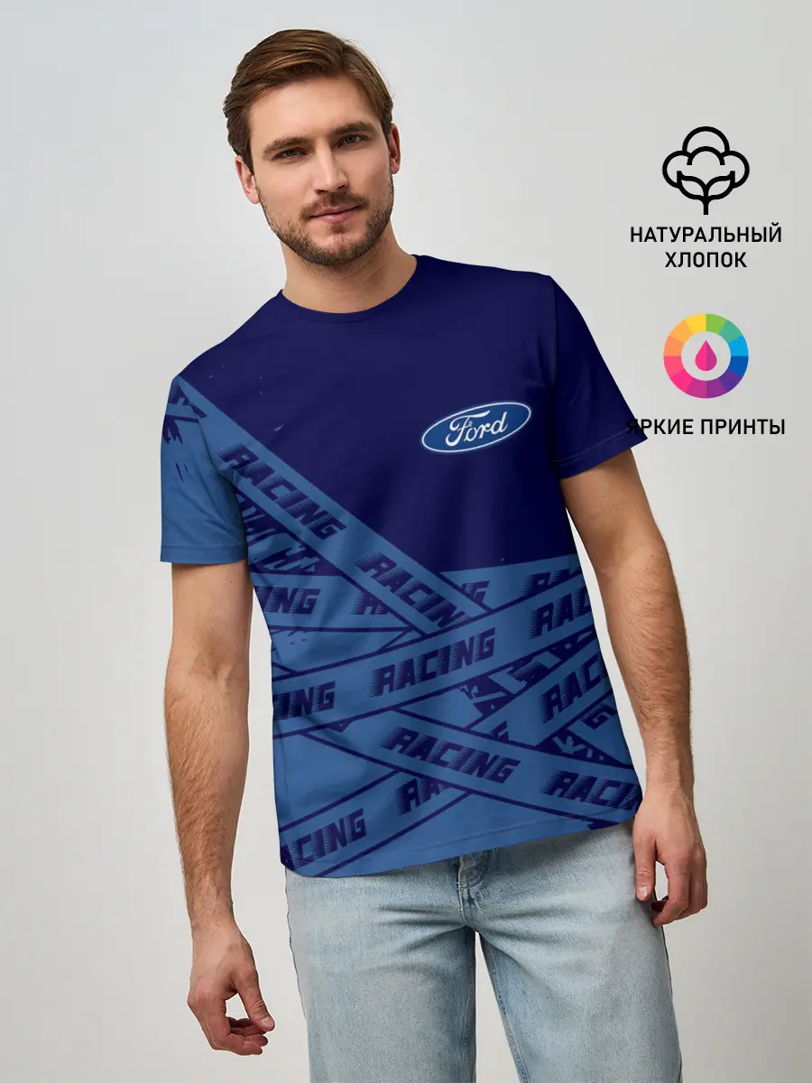 Мужская базовая футболка / Форд - Racing