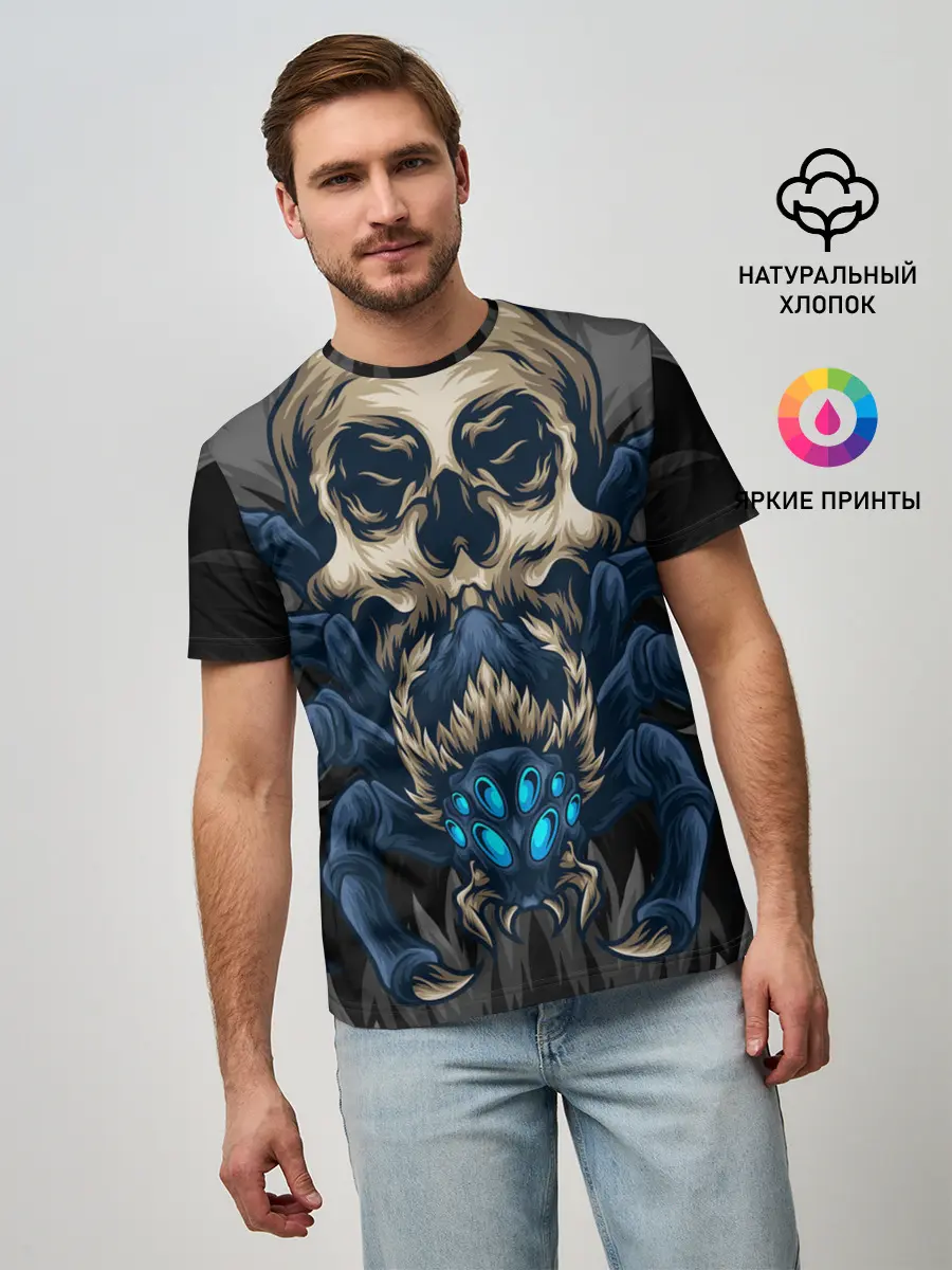Мужская базовая футболка / Демонический паук