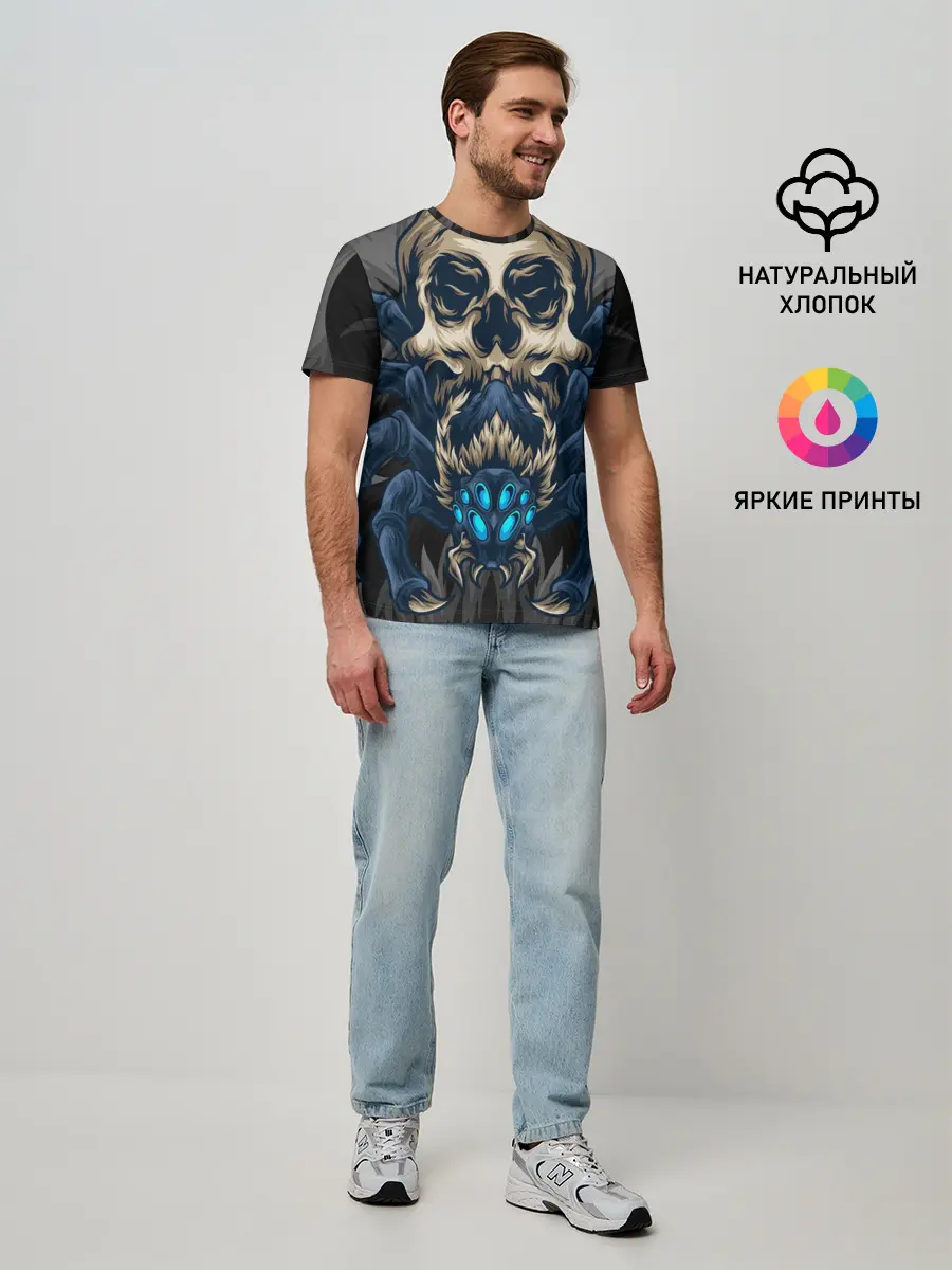 Мужская базовая футболка / Демонический паук