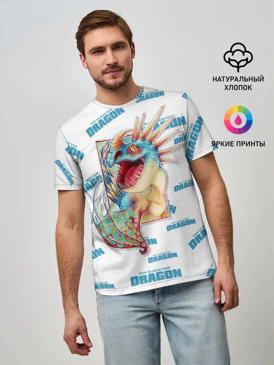 Мужская базовая футболка / Как приручить дракона