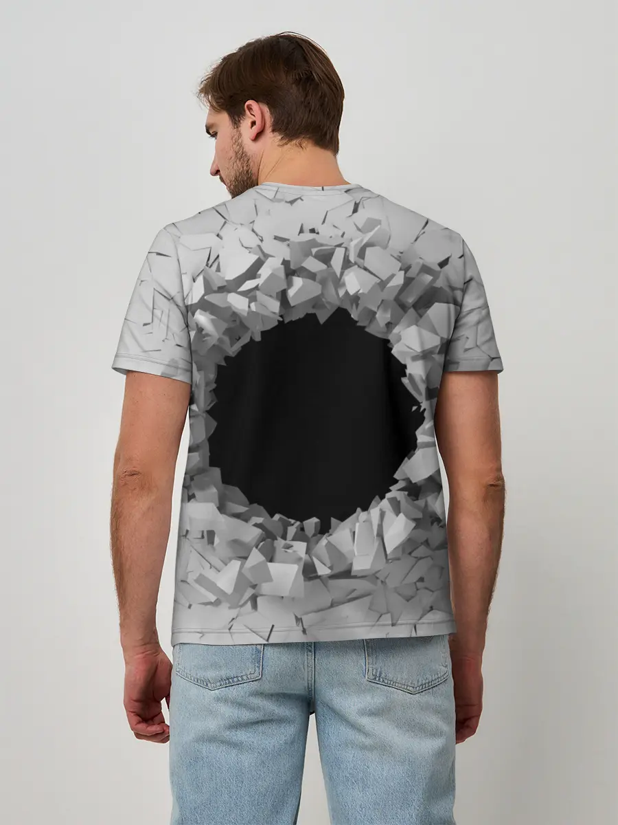 Мужская базовая футболка / Сквозная дыра