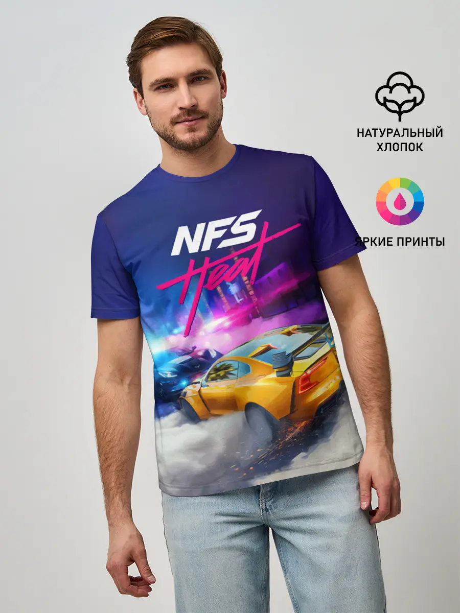 Мужская базовая футболка / NEED FOR SPEED - HEAT