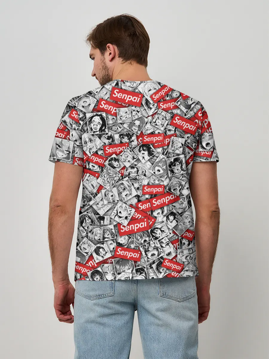 Мужская базовая футболка / Senpai ahegao