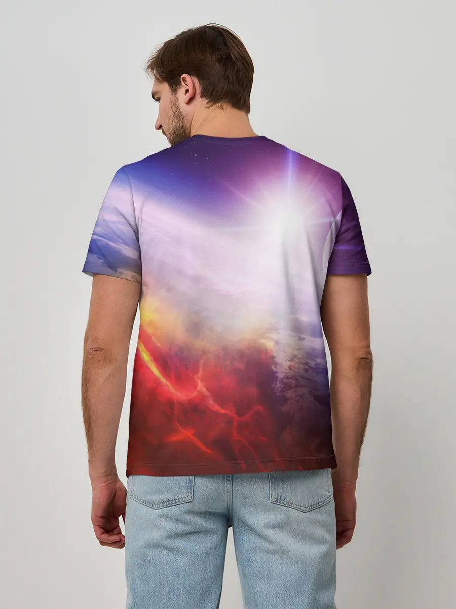 Мужская базовая футболка / Звезды в неоне