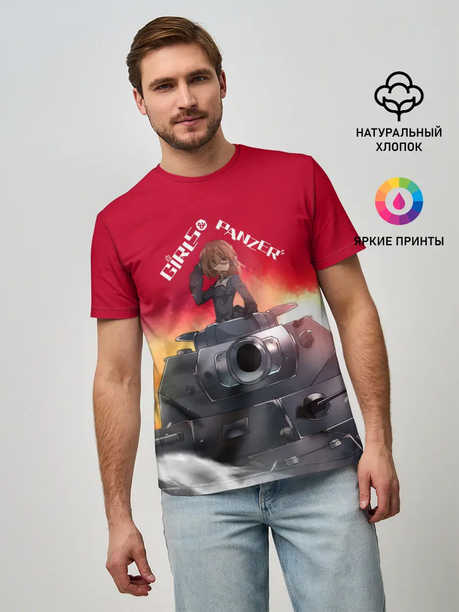 Мужская базовая футболка / Girls und Panzer | Девушки и танки