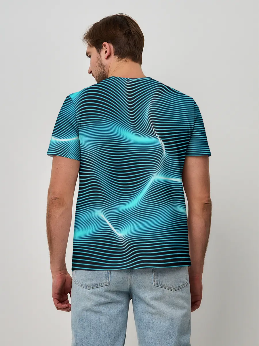 Мужская базовая футболка / Neon lines