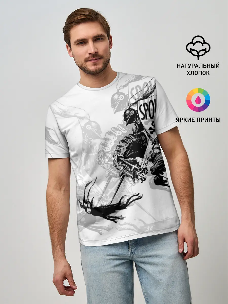 Мужская базовая футболка / Всадник и чёрт