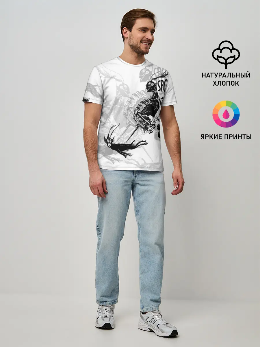 Мужская базовая футболка / Всадник и чёрт