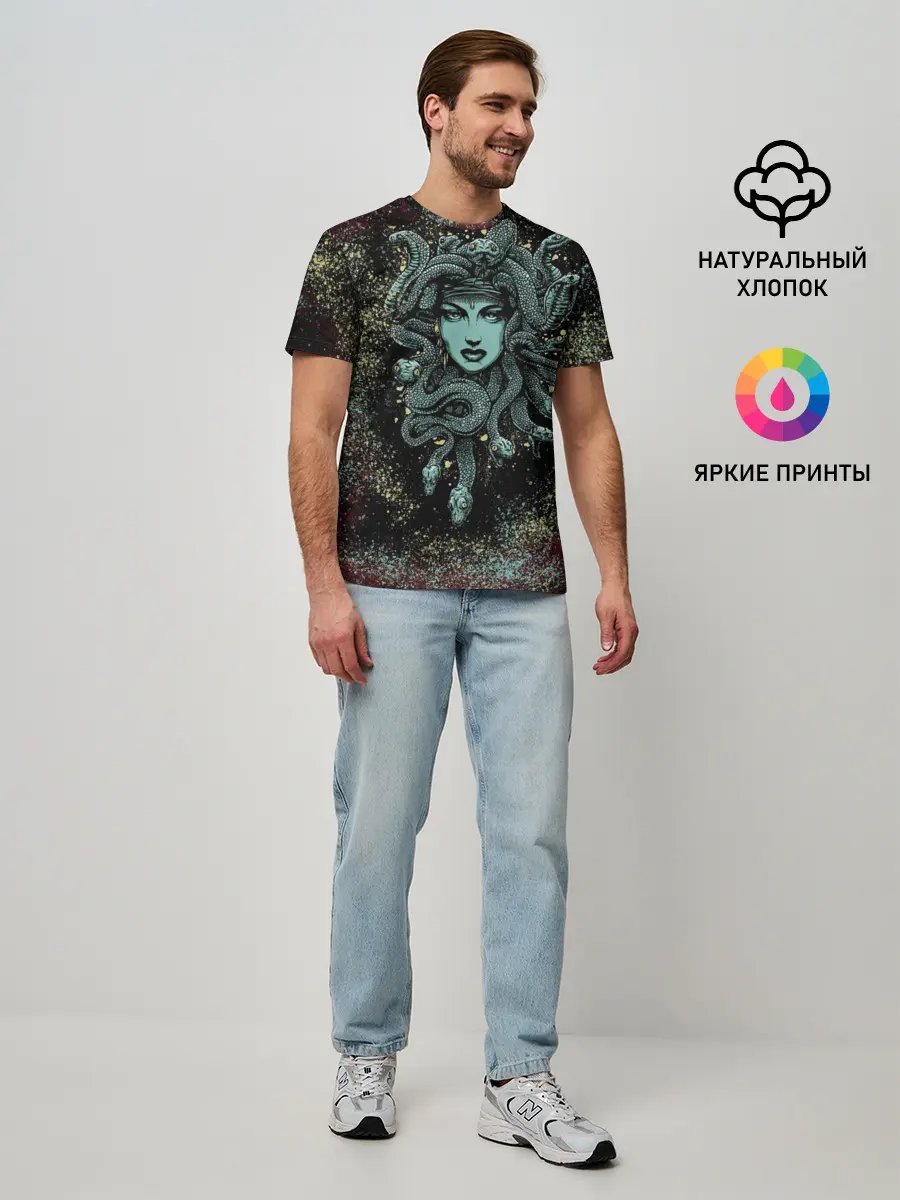 Мужская базовая футболка / Медуза