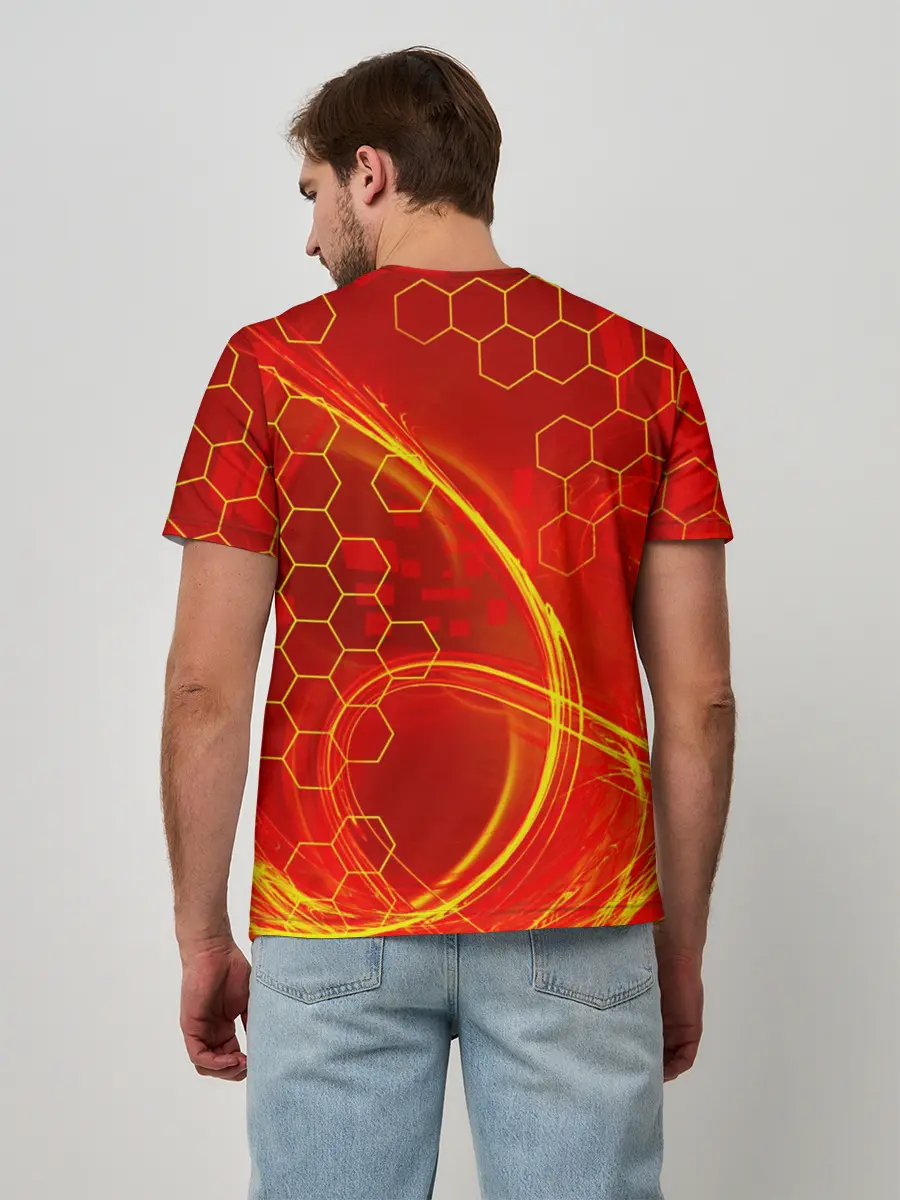 Мужская базовая футболка / Неоновый Огонь