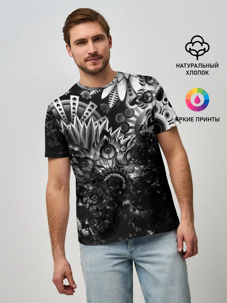 Мужская базовая футболка / Floral Pattern