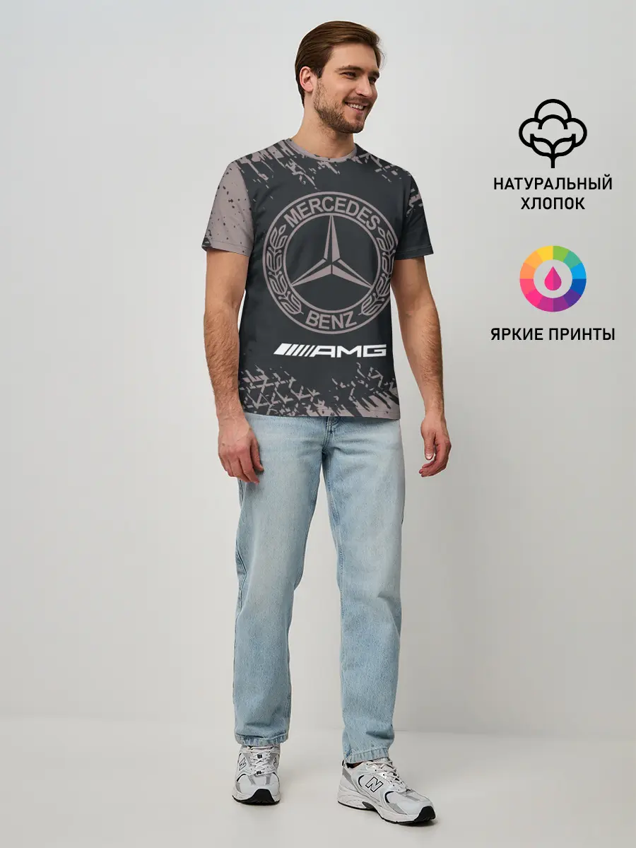 Мужская базовая футболка / MERCEDES / Мерседес