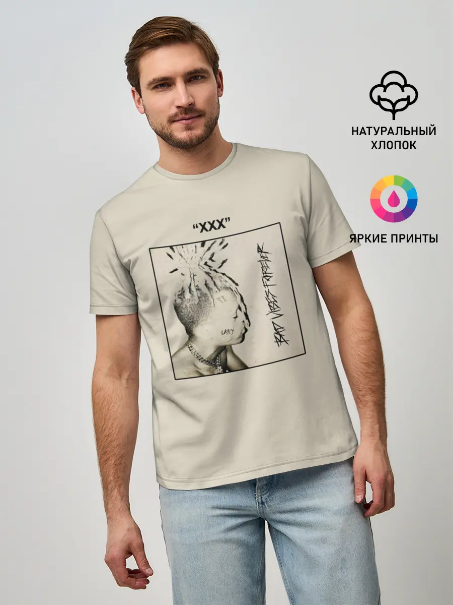 Мужская базовая футболка / XXXTENTACION BAD VIBES FOREVER