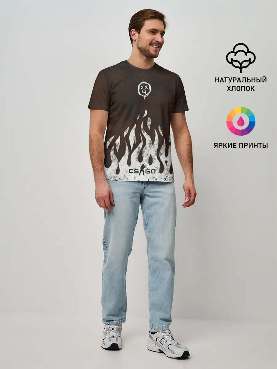 Мужская базовая футболка / cs:go - Оксидное пламя
