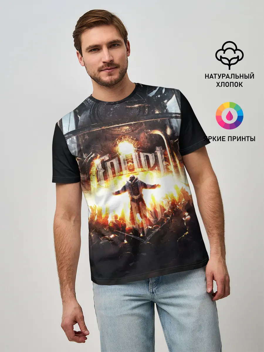 Мужская базовая футболка / Frostpunk - city